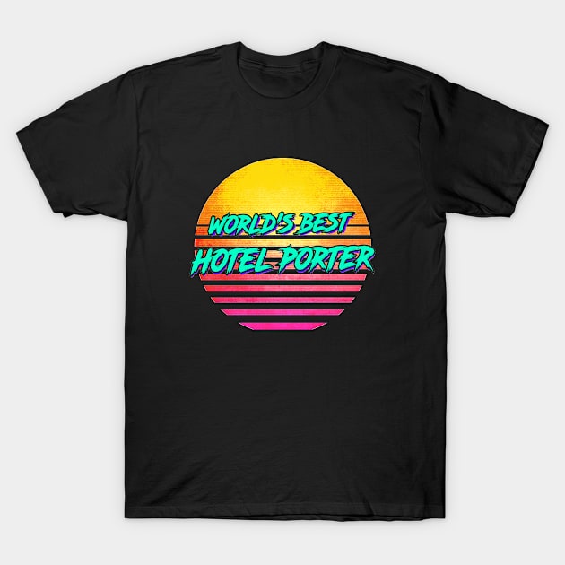 1980s Retro Hotel Porter Gift T-Shirt by GWENT